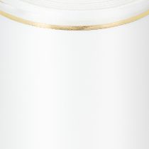 Produkt Biała wstążka do wieńca ze złotą krawędzią do druku komputerowego, wstążka satynowa, wodoodporna, 25 m x 125 mm