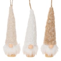 Produkt Dekoracyjna figurka krasnala z brodą do zawieszenia, 17 cm, 6 szt.