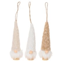 Produkt Dekoracyjna figurka krasnala z brodą do zawieszenia, 17 cm, 6 szt.