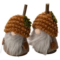 Produkt Zestaw figurek krasnala z czapką dzianinową i żołędziem, 10 cm, 6 sztuk