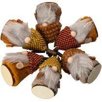 Produkt Zestaw figurek krasnala z czapką dzianinową i żołędziem, 10 cm, 6 sztuk