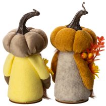 Produkt Jesienna figurka krasnala dynia ze słonecznikiem i brodą 16cm 2szt