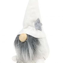 Produkt Świąteczne elfy z brodą białe, szare 12cm 4 szt
