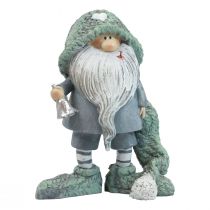 Krasnal Świąteczny gnom figura dekoracyjna szaro-zielony 10,5×7×14cm