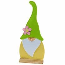 Gnome stojący filcowy zielony, żółty, biały, różowy 33cm × 7cm H81cm na witrynę sklepową