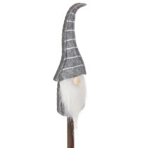 Produkt Dekoracyjna figurka krasnala w pasiastym kapeluszu na drewnianym kiju, 46 cm, 6 szt.