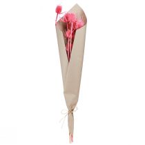 Produkt Suszona ozdoba z dzikiego ostrożenia, różowe osty, 53 cm, 10 główek