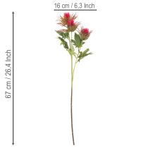 Produkt Sztuczna gałązka ostu czerwonego do dekoracji, 67 cm, 3 sztuki
