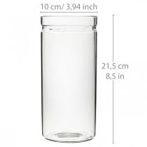 Wazon na kwiaty, szklany cylinder, szklany wazon okrągły Ø10cm H21.5cm