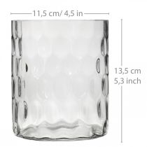 Szkło lampionowe, wazon na kwiaty, szklany wazon okrągły Ø11.5cm H13.5cm