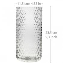 Wazon na kwiaty, szklany wazon, szkło na świece, szklana latarnia Ø11,5 cm H23,5 cm