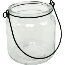 Latarnia szklana wisząca latarnia z uchwytem Ø8cm W10,5cm