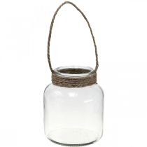 Latarnia szklana, świecznik na tealighty do zawieszenia H16.5cm Ø14.5cm