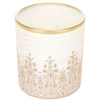 Produkt Szklany świecznik typu tealight z kwiatowym wzorem, Ø8cm, wys.9cm, 2 sztuki