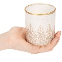 Produkt Szklany świecznik typu tealight z kwiatowym wzorem, Ø8cm, wys.9cm, 2 sztuki