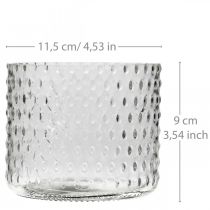 Szkło lampionowe, szklany świecznik na tealighty, szkło świecowe Ø11,5cm W9,5cm