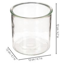 Produkt Szklany świecznik na podgrzewacze, okrągły, szkło przezroczyste, uniwersalny, 12 cm, 2 sztuki