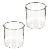 Produkt Szklany świecznik na podgrzewacze, okrągły, szkło przezroczyste, uniwersalny, 12 cm, 2 sztuki