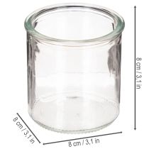 Produkt Okrągły szklany świecznik na świece, szkło przezroczyste, 8 cm, 3 sztuki