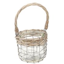 Produkt Latarnia wisząca ozdoba metalowa szklana wierzba Ø13cm H12cm 2szt