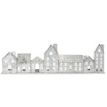 Produkt Dekoracyjny rząd domków z świecznikami typu tealight, dekoracja adwentowa, 68 cm