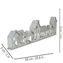 Produkt Dekoracyjny rząd domków z świecznikami typu tealight, dekoracja adwentowa, 68 cm
