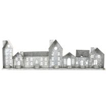 Produkt Dekoracyjny rząd domków z świecznikami typu tealight, dekoracja adwentowa, 68 cm