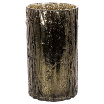 Produkt Szklany świecznik typu tealight z głową jelenia i reliefami drzew, zimowa dekoracja, 26 cm