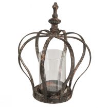 Produkt Latarnia korona brązowa rdza ze szkłem świecy Ø14cm W18cm