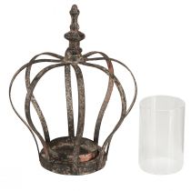 Produkt Latarnia korona brązowa rdza ze szkłem świecy Ø14cm W18cm