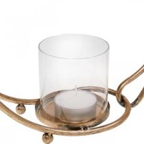 Produkt Latarnia metalowy świecznik złote szkło Ø33cm