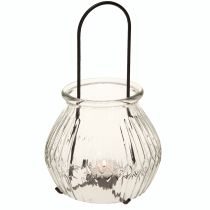 Produkt Świecznik na tealight szkło metal przezroczysty czarny Ø14,5cm