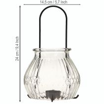Produkt Świecznik na tealight szkło metal przezroczysty czarny Ø14,5cm