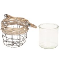 Produkt Podgrzewacz, szkło, metal, wierzba, Ø10,5cm, 3 sztuki