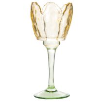 Produkt Świecznik typu tulipan, motyw kwiatowy, dekoracja na romantyczną atmosferę i elegancki nastrój, 20 cm