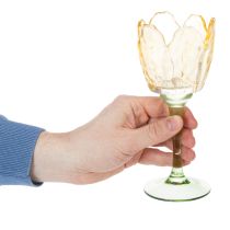 Produkt Świecznik typu tulipan, motyw kwiatowy, dekoracja na romantyczną atmosferę i elegancki nastrój, 20 cm