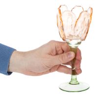 Produkt Szklany świecznik w kształcie tulipana, styl vintage, romantyczna dekoracja domu, 20 cm