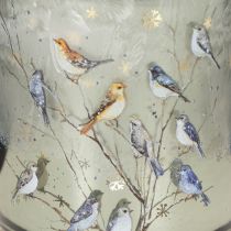 Produkt Szklany świecznik typu tealight z motywem ptaka i płatka śniegu, 8 cm, 2 sztuki