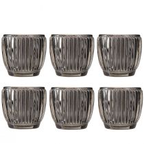 Produkt Latarnia szklana w kolorze szarym jesienno-zimowa Ø7cm W7cm 6 szt