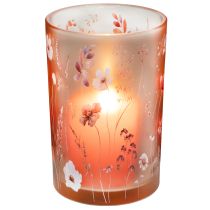 Produkt Szklany świecznik typu tealight z motywem kwiatowym na przytulne chwile w domu, 18 cm