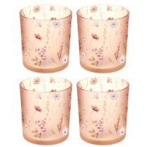 Produkt Elegancki świecznik z delikatnym kwiatowym wzorem, który doda harmonii wystrojowi wnętrza, 8 cm, 4 sztuki