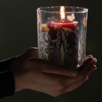 Produkt Dekoracyjna szklana latarnia z motywem łąki motyli, stylowa ozdoba domu, 18 cm, 2 sztuki