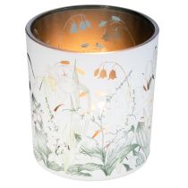 Produkt Dekoracyjna szklana latarnia z motywem liścia, stylowa ozdoba domu, 8 cm, 4 sztuki