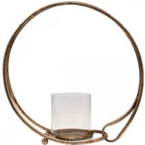 Produkt Latarnia metalowy świecznik złote szkło Ø33cm