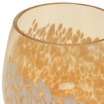 Produkt Latarnia szklana świecznik na tealighty szklana dekoracja brązowa biała Ø8cm 4szt