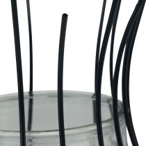 Produkt Latarnia szklana, metalowa, dekoracyjna czarna czarka Ø17cm W27cm