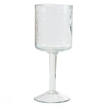 Produkt Szklana latarnia z podstawą, okrągły szklany świecznik na tealighty Ø8cm W20cm