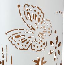 Produkt Latarnia metalowa motyl z białego złota Ø12,5 cm W20,5 cm