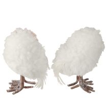 Produkt Dekoracja zimowa figurki sowy stojące białe 15cm 2 szt.