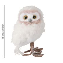 Produkt Dekoracja zimowa figurki sowy stojące białe 15cm 2 szt.